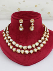 Ajmer Necklace Set-White