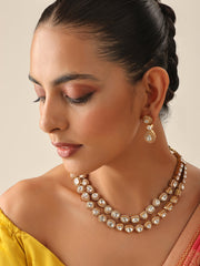 Ajmer Necklace Set-White