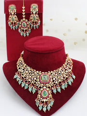 Kamakshi Neckace Set-Mint Green