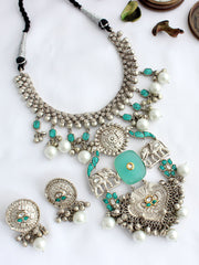 Vaishali Necklace Set-Turquoise