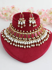 Namita Necklace Set-Maroon