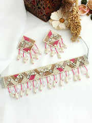 Asiya Necklace Set-Pink