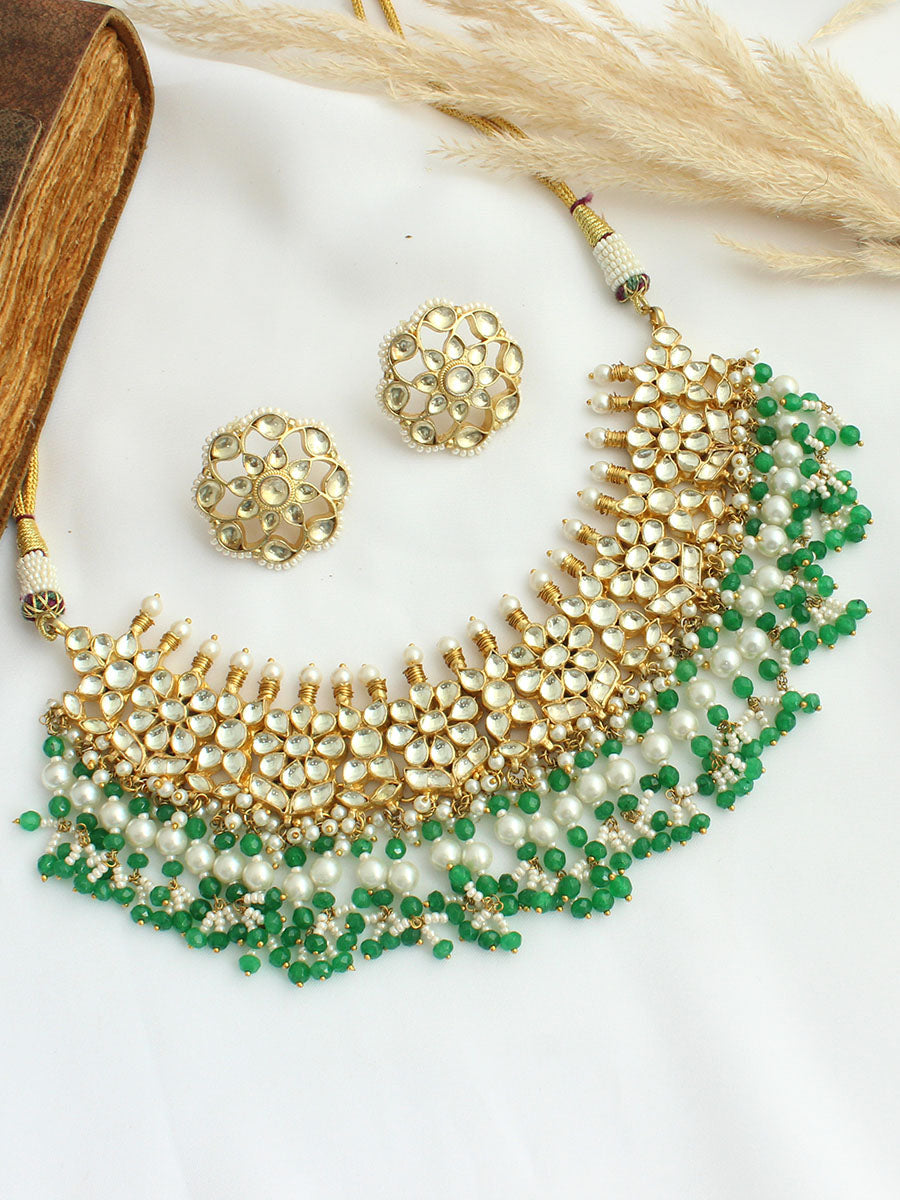 Bela Choker Necklace Set - Green