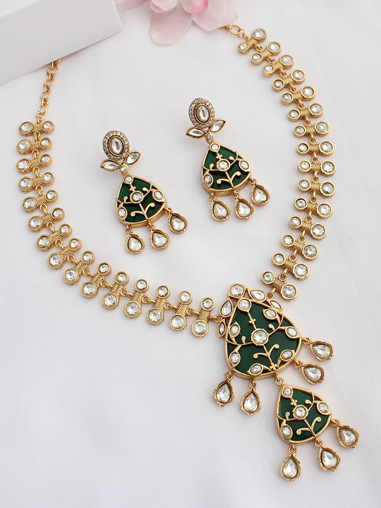 Ishika Necklace Set - Green