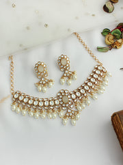 Diya Choker Necklace Set-Ivory