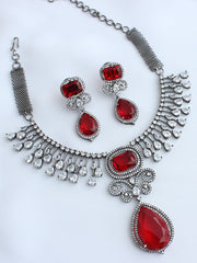 Milan Necklace Set-Maroon