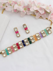 Shalini Choker Necklace Set-Multicolor