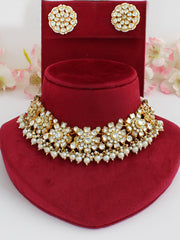 Gaurvi Bib Necklace Set-White