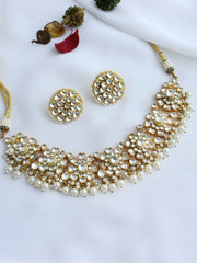 Gaurvi Bib Necklace Set-White