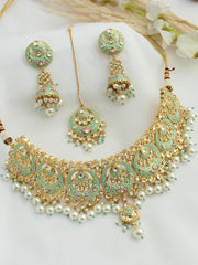 Mirpur Choker Necklace Set - Aqua