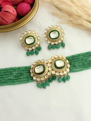 Ritvika Choker Necklace Set - Green