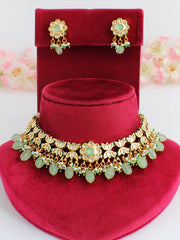 Rohini Choker Necklace Set-Mint Green