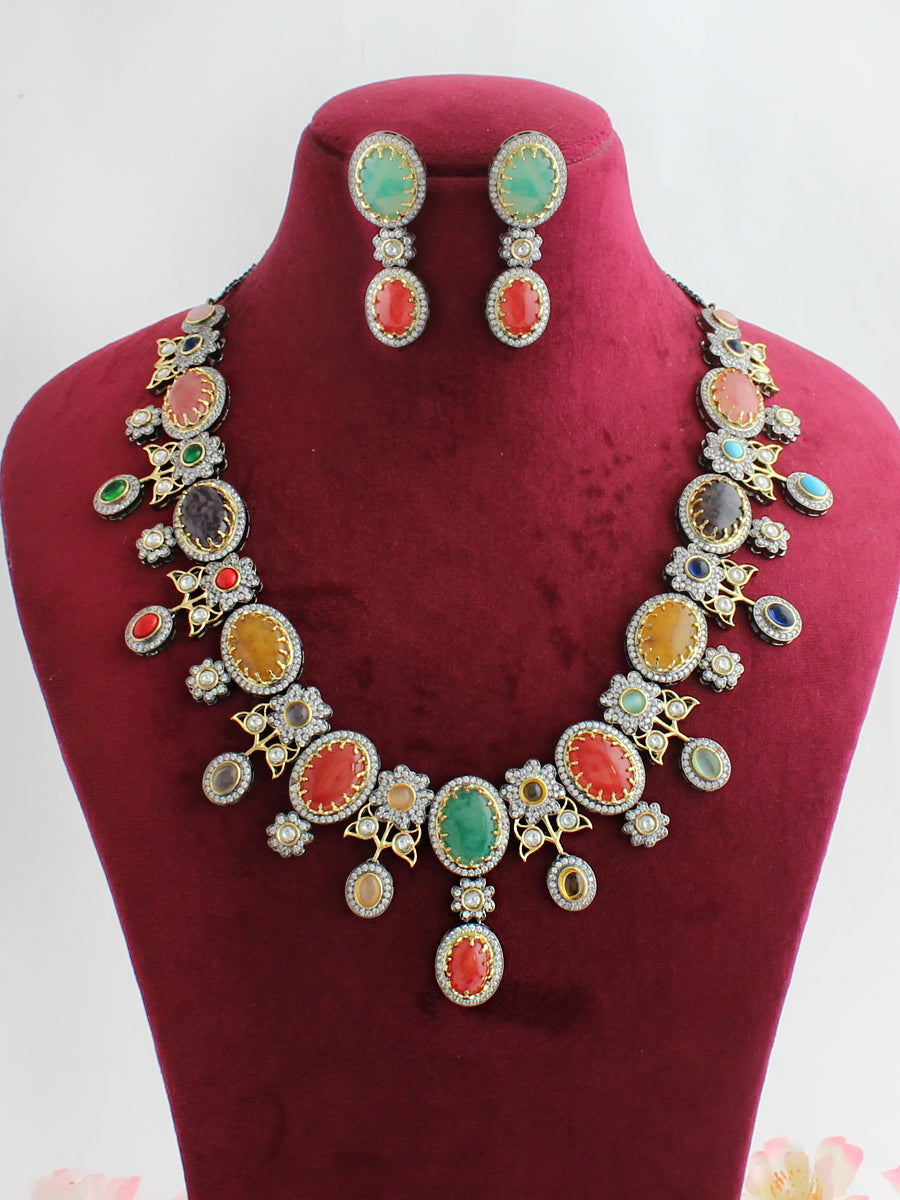 Mehrunisa Necklace Set-Multicolor