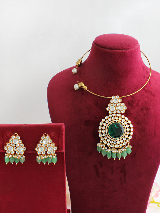 Veda Hasli Necklace Set-Green