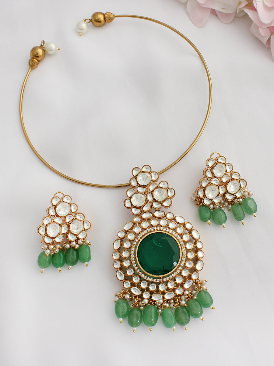 Veda Hasli Necklace Set - Green