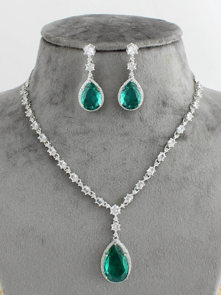 Sofia Pendant Necklace Set-Sea Green