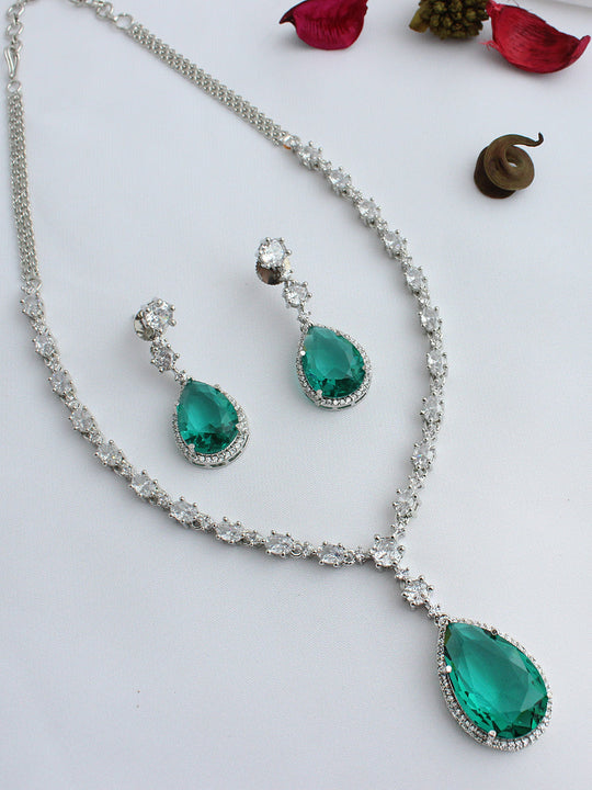 Sofia Pendant Necklace Set-Sea Green