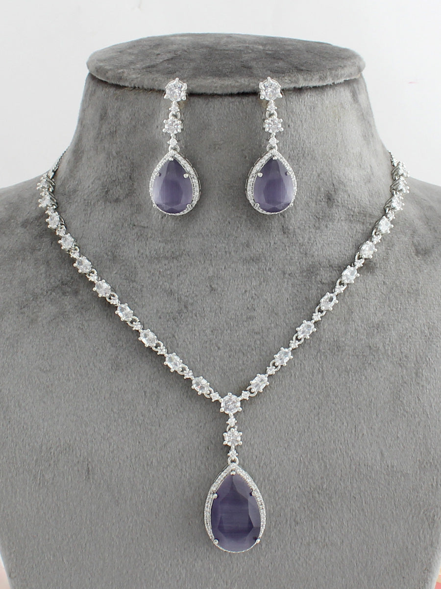 Sofia Pendant Necklace Set-Grey