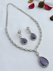 Sofia Pendant Necklace Set-Lavender