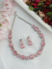 Richa Necklace Set-Pastel Pink