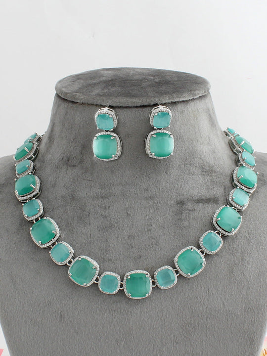 Richa Necklace Set-Mint Green