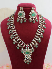 Razia Long Necklace Set-Green