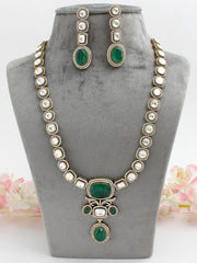 Raysha Long Necklace Set-Green'