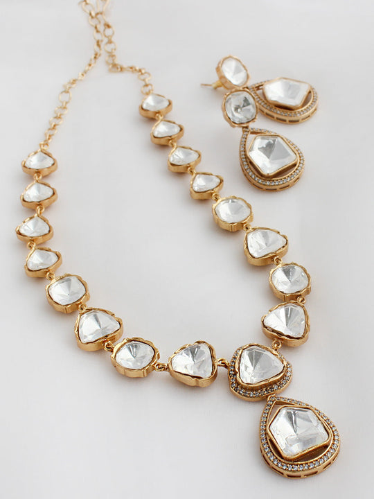 Sharanya Long Necklace Set-White