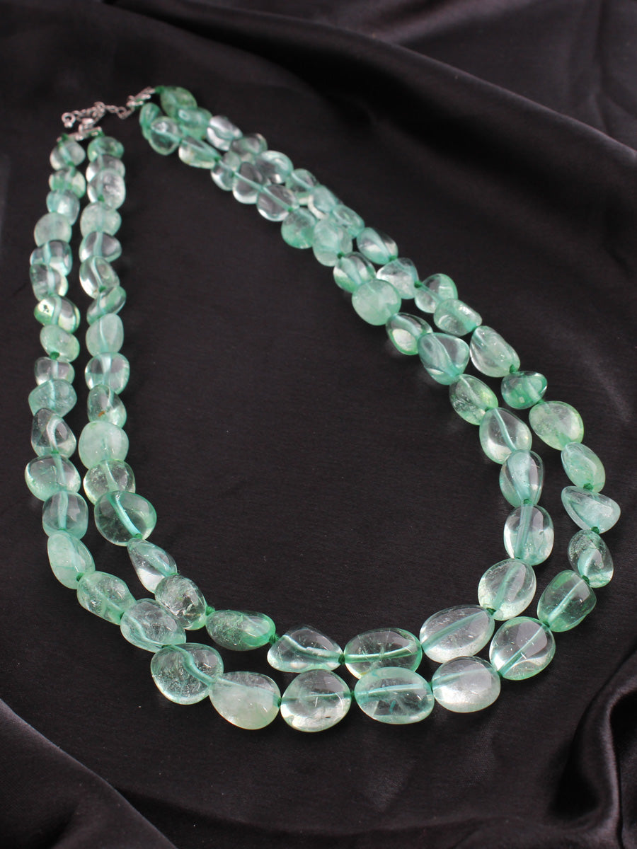 Jivika 2 Layered Necklace-Mint Green