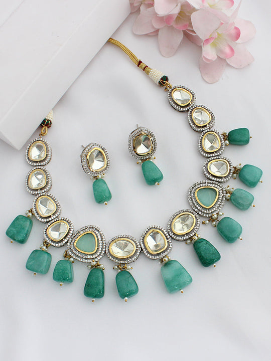 Arusha Bib Necklace Set  - Mint Green