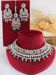 Anisha Bib Necklace Set-Multicolor