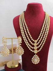 Sanvika Long Necklace Set-White