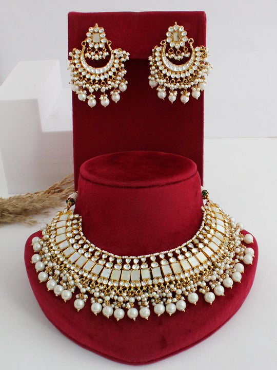 Mirika Bib Necklace Set-Ivory