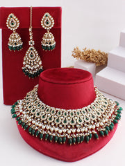 Heena Bib Necklace Set-Green