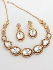 Sharanya Bib Necklace Set-Rose Gold