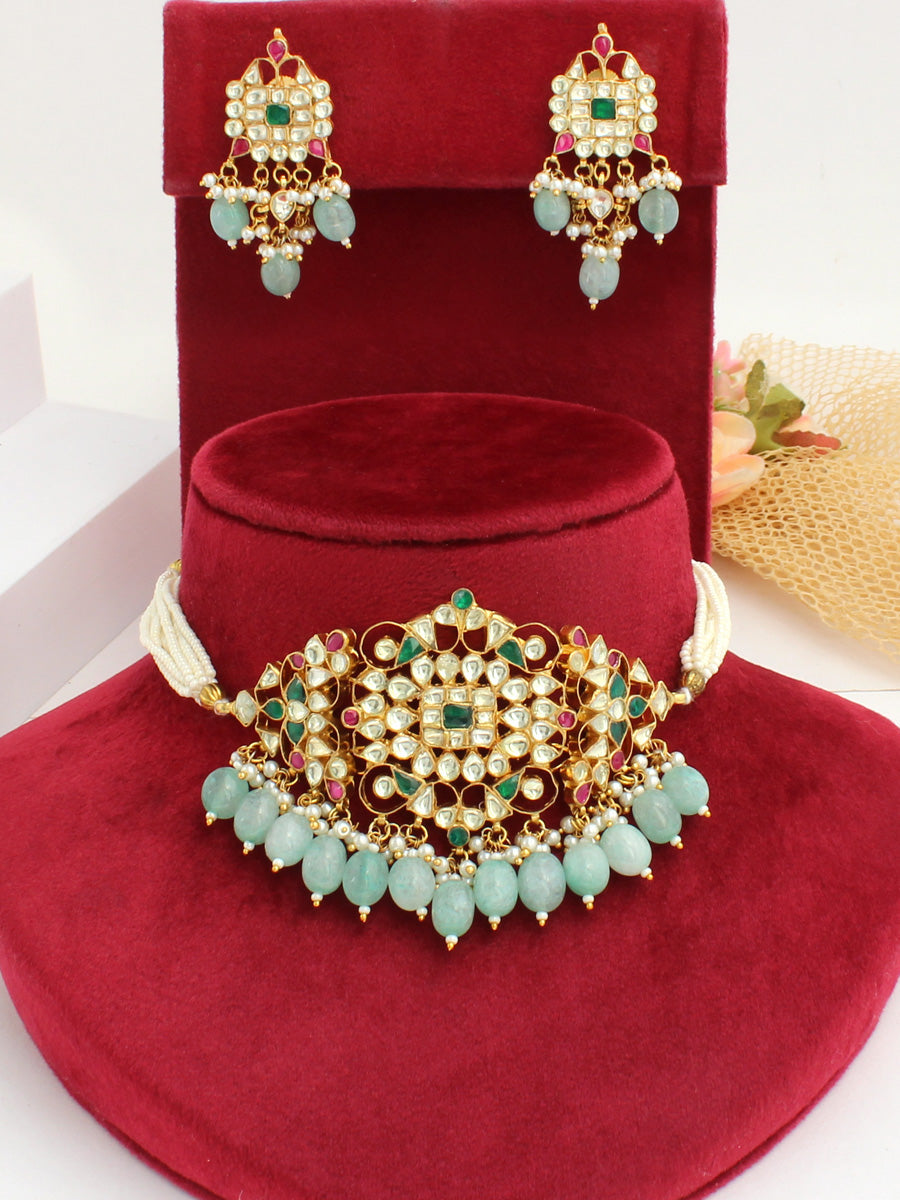 Vibha Choker Necklace Set-Multicolor