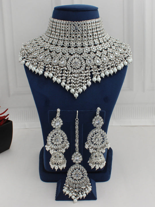 Tamanna Necklace Set-Silver