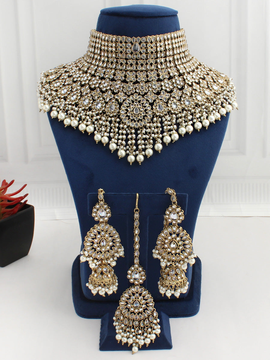 Tamanna Necklace Set-White