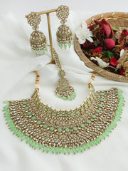 Maanvi Necklace Set-Mint green