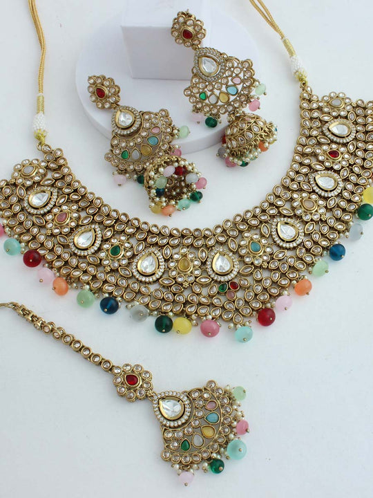 Rimsha Necklace Set-Multicolor