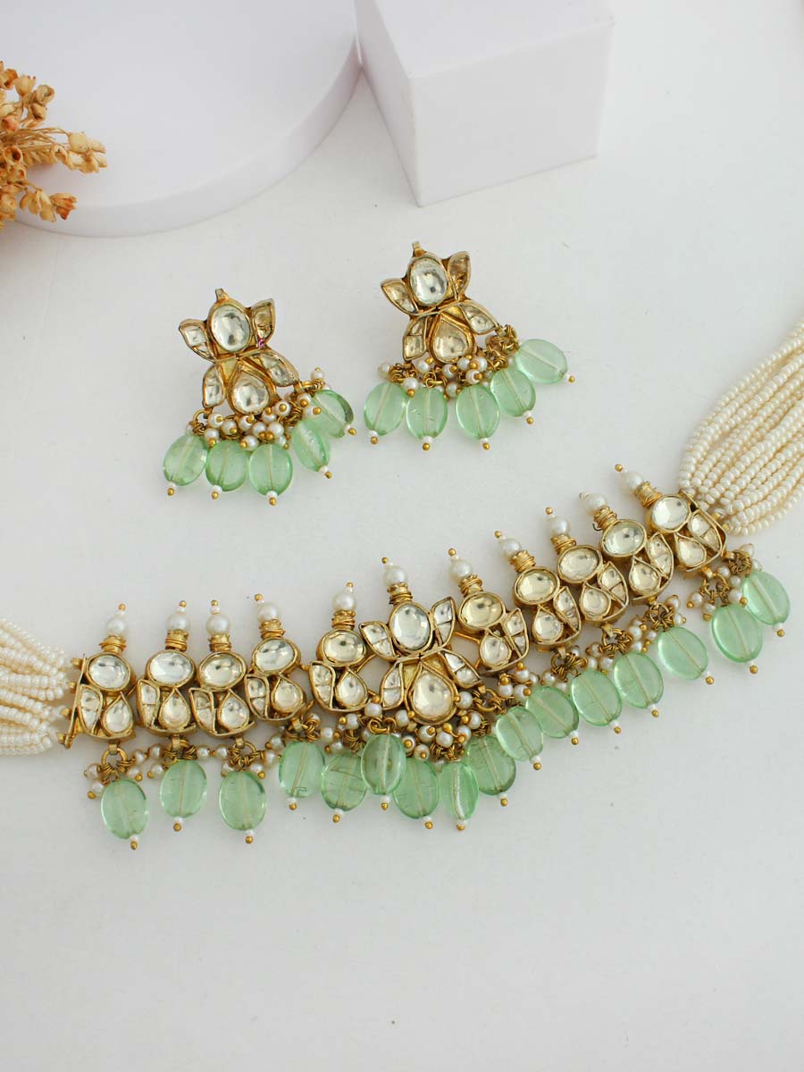 Suhani Necklace Set-Mint Green