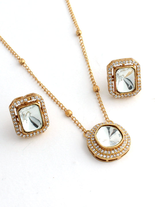 Mihira Pendant Necklace Set-White