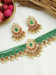 Multan Choker Necklace Set-Multicolor