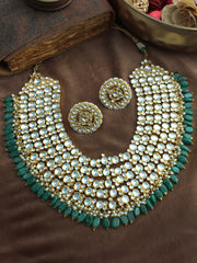 Anushka Layered Necklace Set-Green