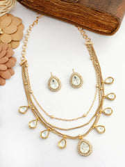 Pravya Layered Necklace Set-White