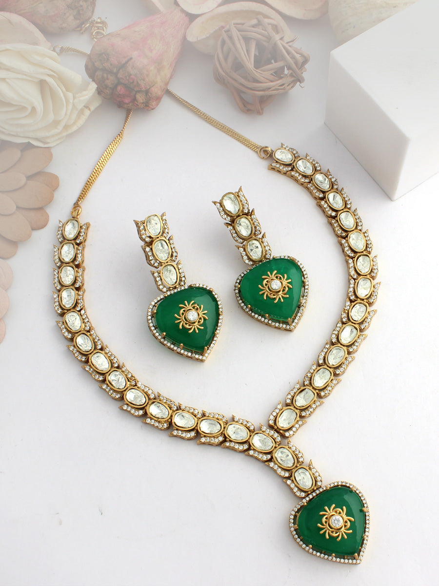 Saavya Necklace Set-Green