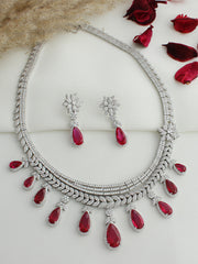 Liyana Necklace Set-Ruby Pink