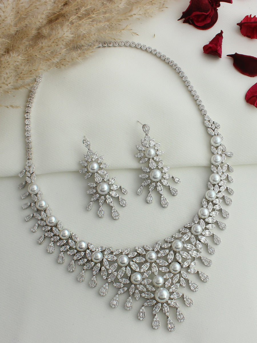 Elin Necklace Set-Silver