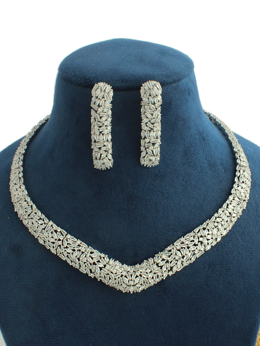 Katrina Necklace Set-Silver