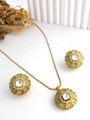 Bela Pendant Necklace Set-Mint Green